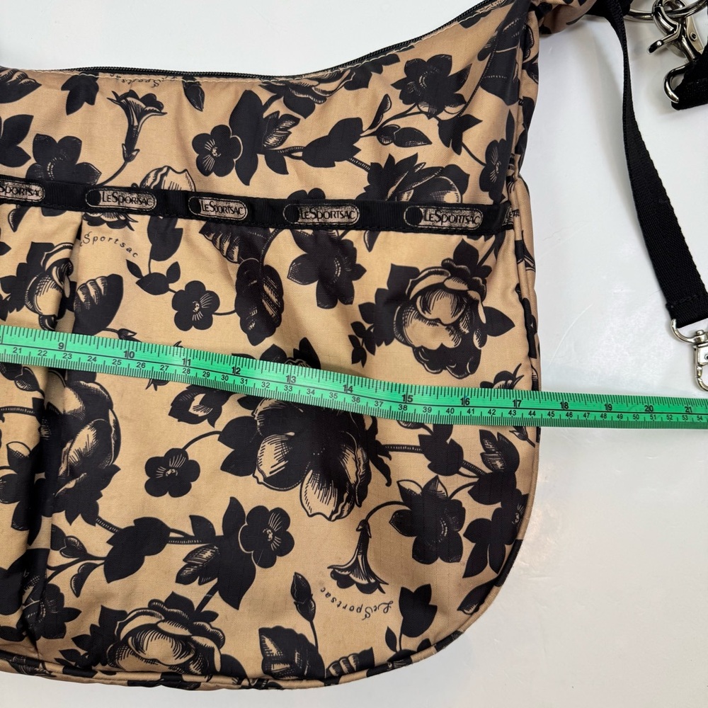 LeSportsac Baby Diaper Bag Floral Black Tan Nylon Changing Pad Adjustable Strap - Picture 11 of 14